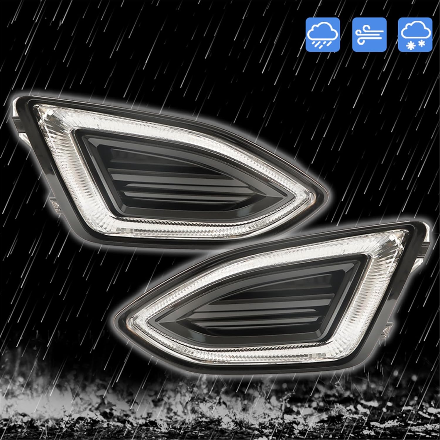 WFLNHB Left & Right DRL Parking Light Fog Driving Lamps Repalcement for Edge 2015-2018 Fog Lights FT4Z13200G FT4Z13200H