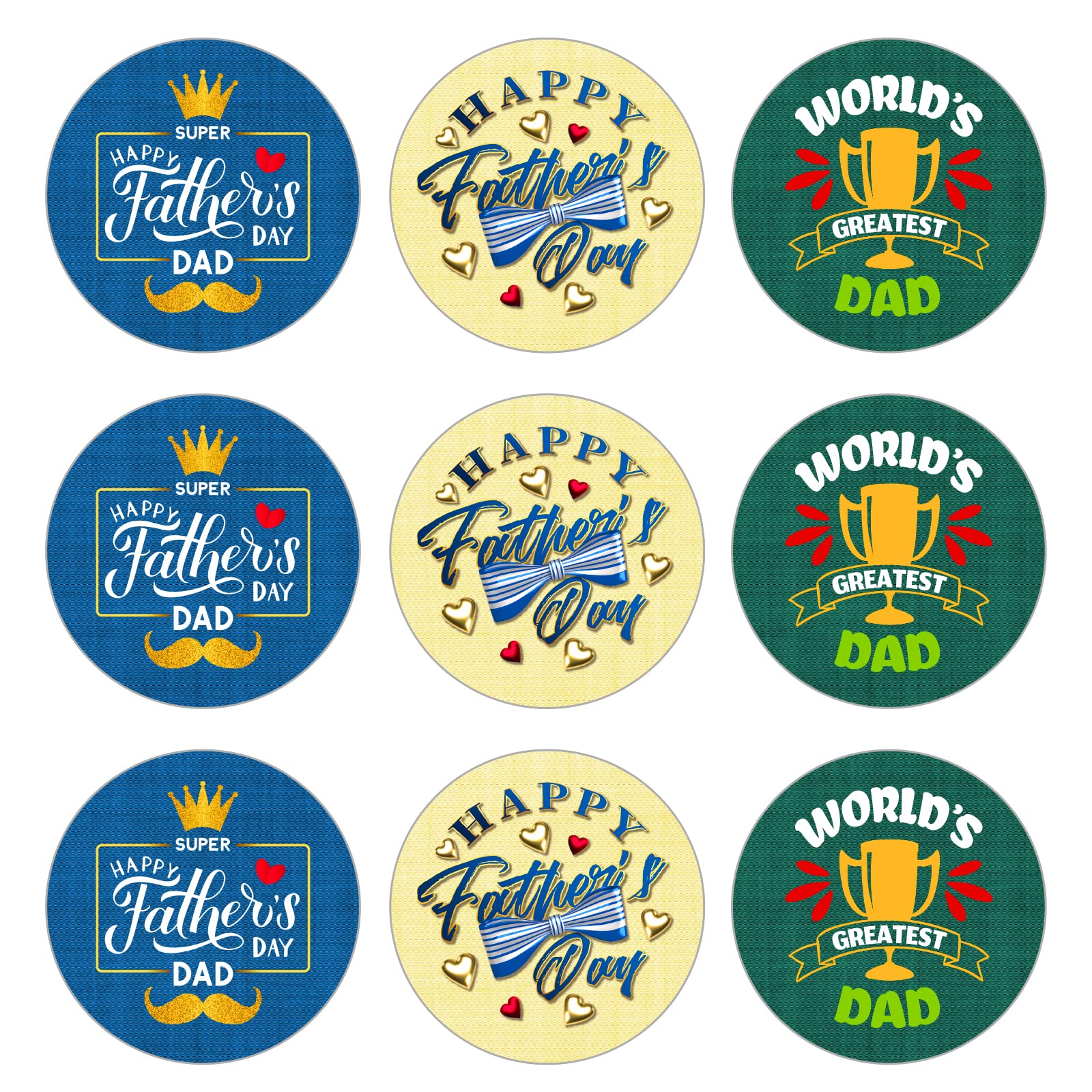 FaCraft 36PCS Fathers Day Stickers 1.5" Fathers Day Stickers Labels Happy Fathers Day Gift Tags Father's Day Labels Stickers for Envelope Seals Cards