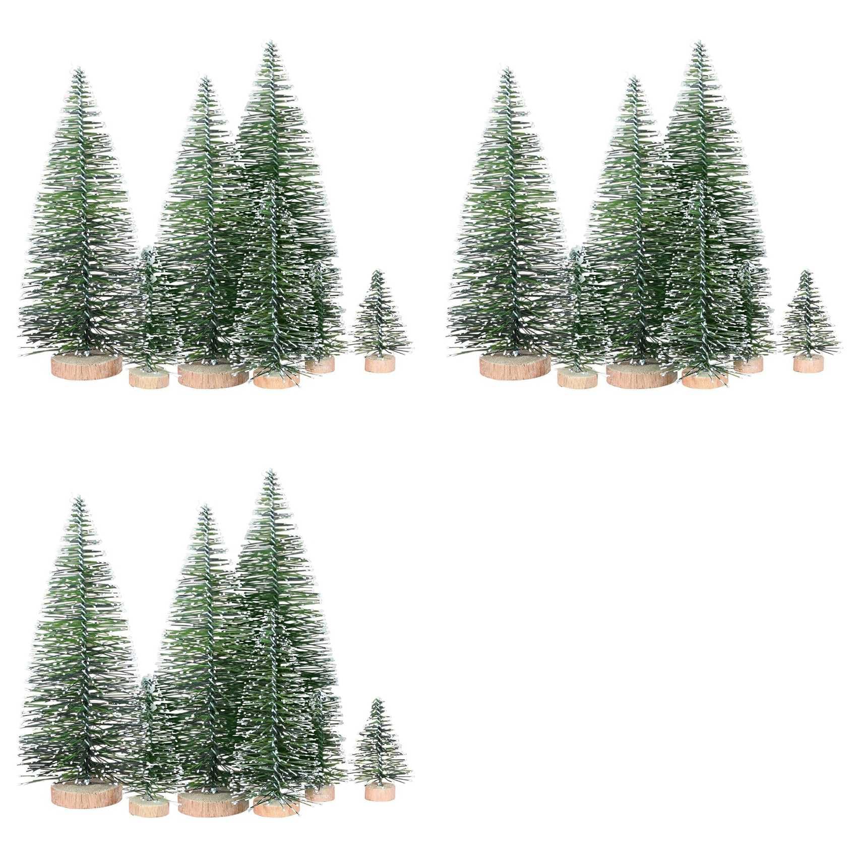 Árboles de Navidad en miniatura Onchdbfhuu de 5 tamaños con base de madera, 75 unidades