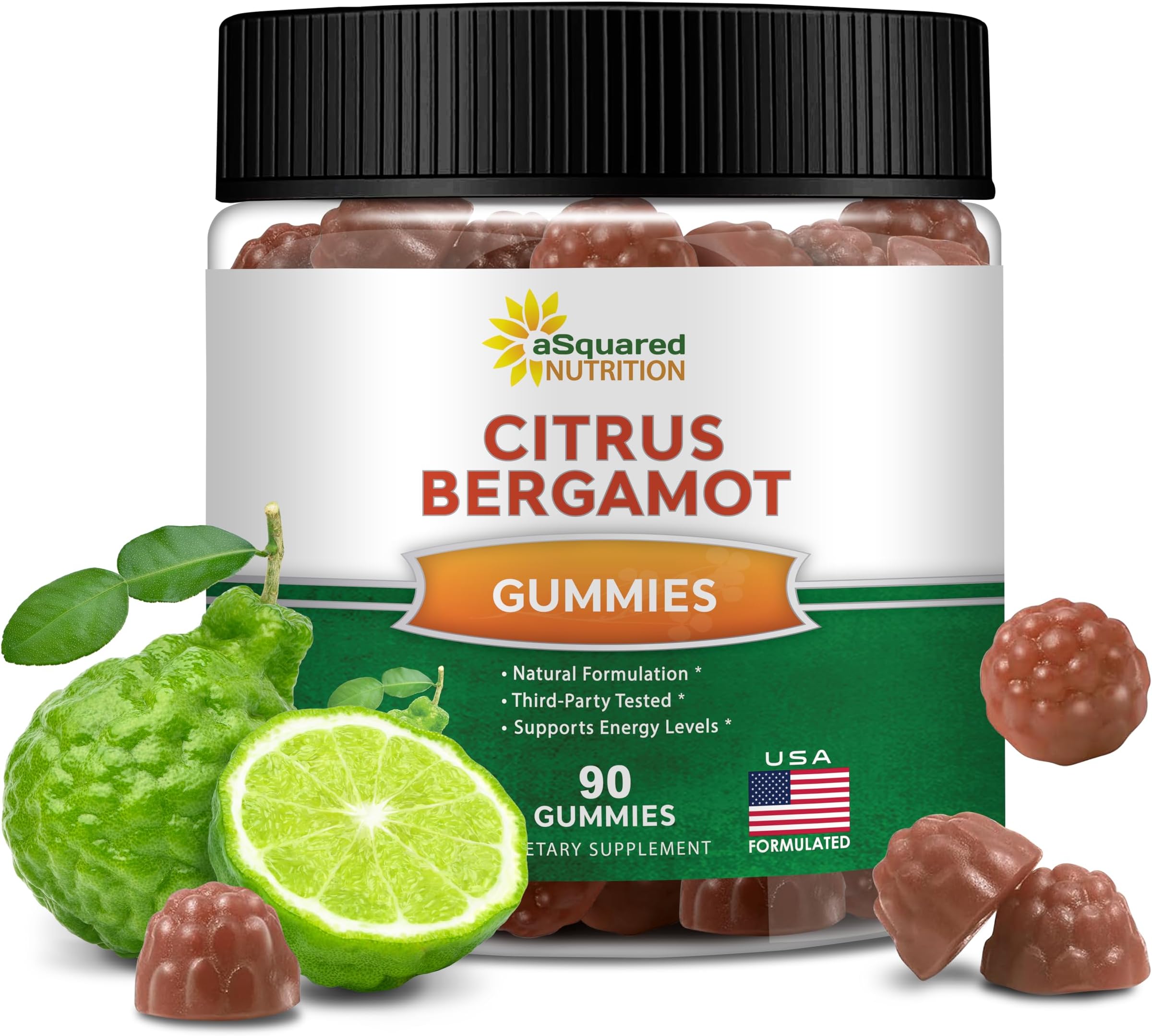 Citrus Bergamot Gummies - Citrus Bergamot Extract Supplement 500mg Per Serving - Pure Gummy Alternative to Capsules & Pills