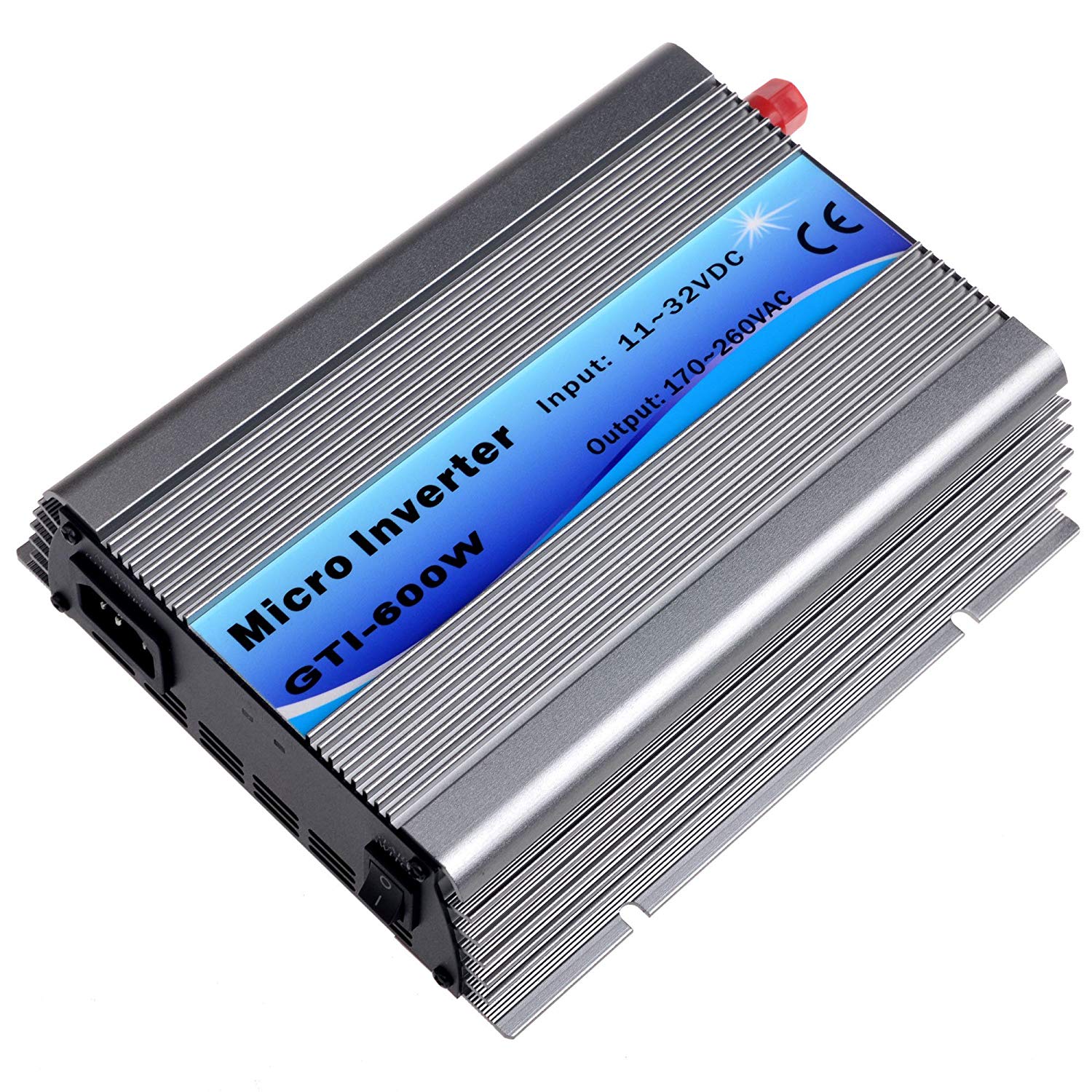Y&H Grid Tie Inverter 600W Stackable DCDC15-28V PV Input AC230V MPPT Pure Sine Wave Micro Inverter fit for 12V Solar Panel/24V Battery