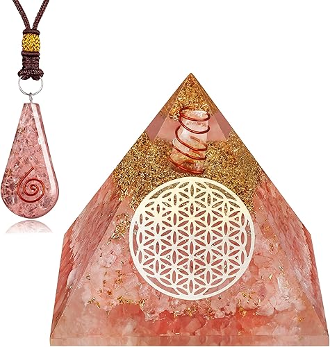 Miniatura 9 de Pirámide de cristal de orgonita de 7 chakras, chakras para mantener la positividad, la creatividad, la energía y el optimismo, cristales curativos