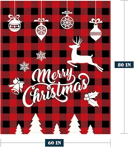 Miniatura 2 de Neatee Living Manta decorativa de Navidad, tamaño individual, manta de Navidad a cuadros rojos, manta de Navidad para sofá, cama, suave, acogedora,