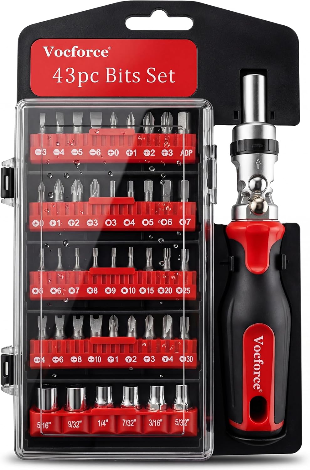 43-in-1 Magnetic Ratcheting Screwdriver Set with 5-Angle Pivoting Head, 36 Bits + 6 Sockets for Tight Spaces Furniture Assembly, Automotive DIY. Ideal for Professionals and Hobbyists