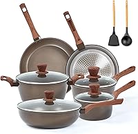 Vista 7 de Juego de Cacerolas Antiadherentes - Juego de Ollas de 3 Piezas 1 Cuarto y 2 Cuartos y 3 Cuartos, Cacerola Ultra Antiadherente Olla Pequeña con Tapa