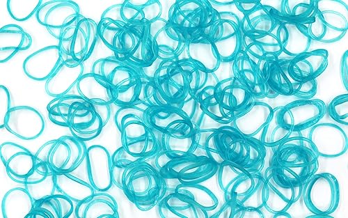 Miniatura 2 de Rainbow Loom - Recambio de banda de goma sin látex + clips en C, color turquesa