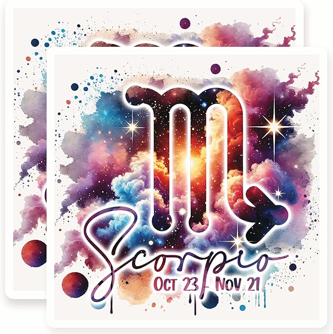 Scorpio Zodiac Stickers - Astrology Sign - Celestial Art - October November - 2 Pack - 5
