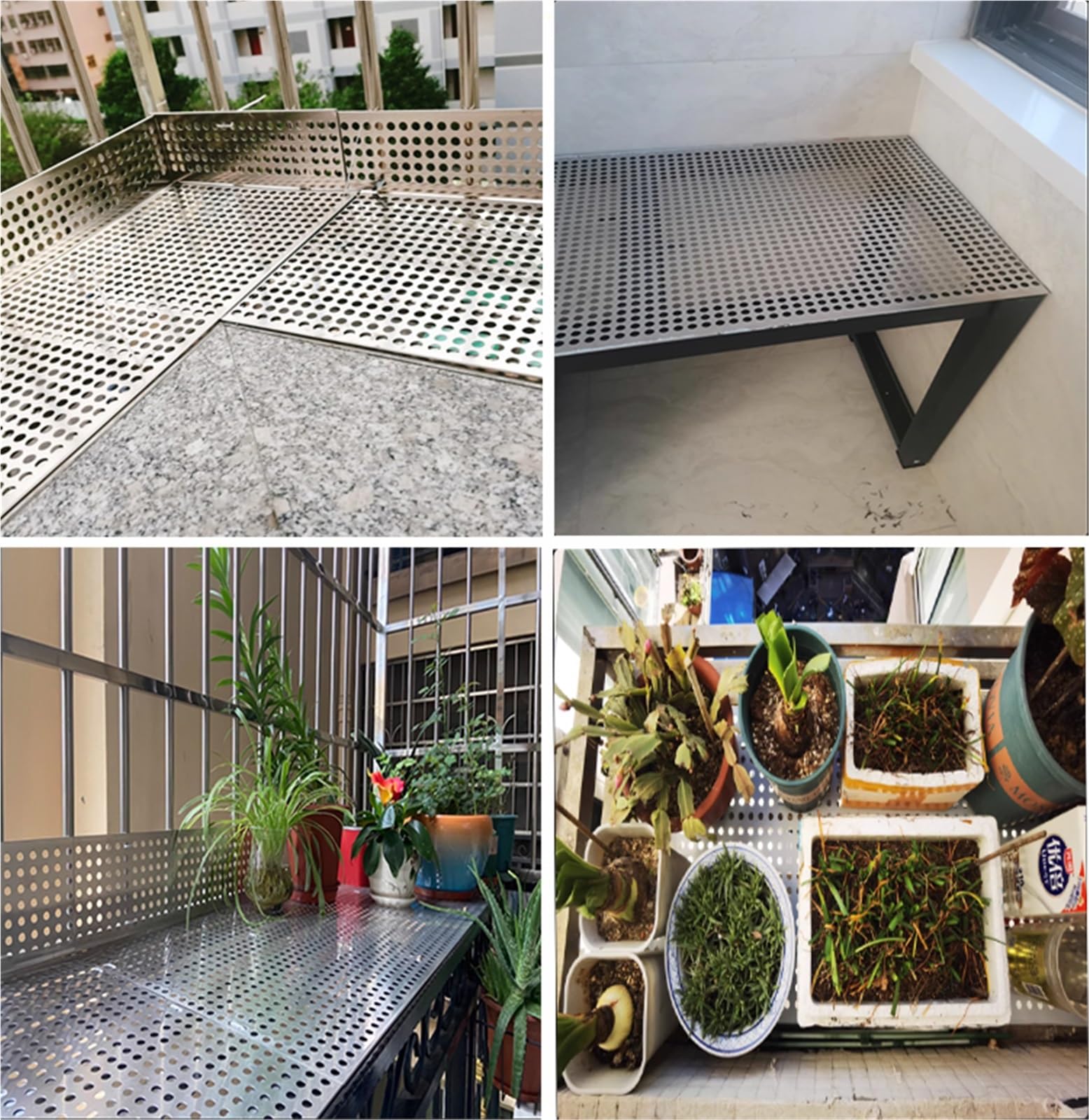 VXHCS Lochblech Edelstahl Mehrzweck-Blech 0,8mm Geländer Balkon Sicherheitszaun Gartendekoration Zaun(0.46x1m)