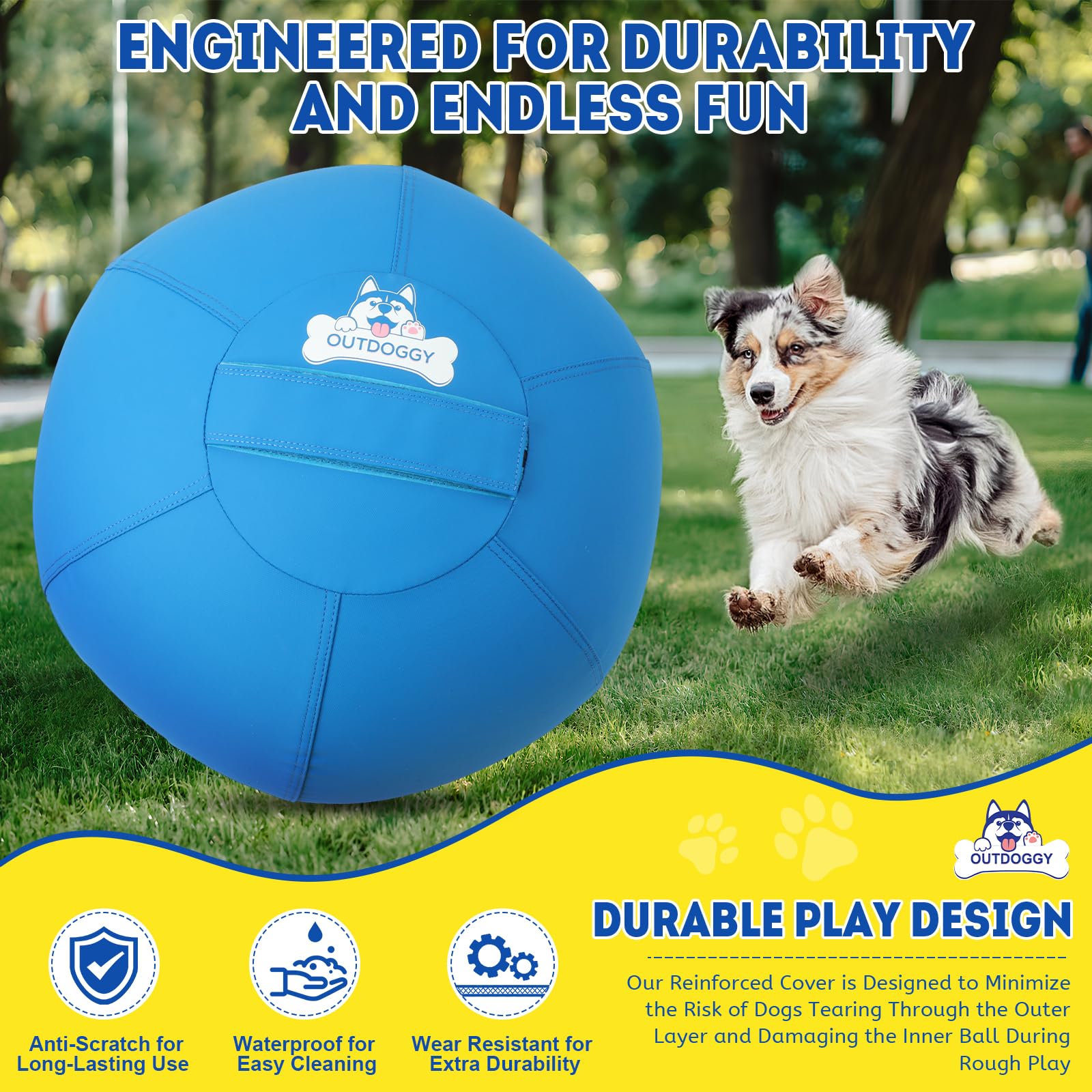 Boomer Ball 20 Inch Herding Ball Bull N Blue Ball Herding Ball