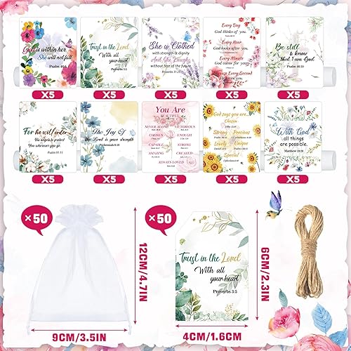 Miniatura 2 de 50 unidades de bálsamos labiales cristianos, regalo cristiano a granel para mujeres, versículo de la Biblia, bálsamos labiales inspiradores para