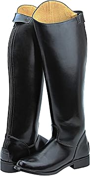 Mens Man Decent Dress Dressage Boots with Back Zipper Riding English Equestrian Black