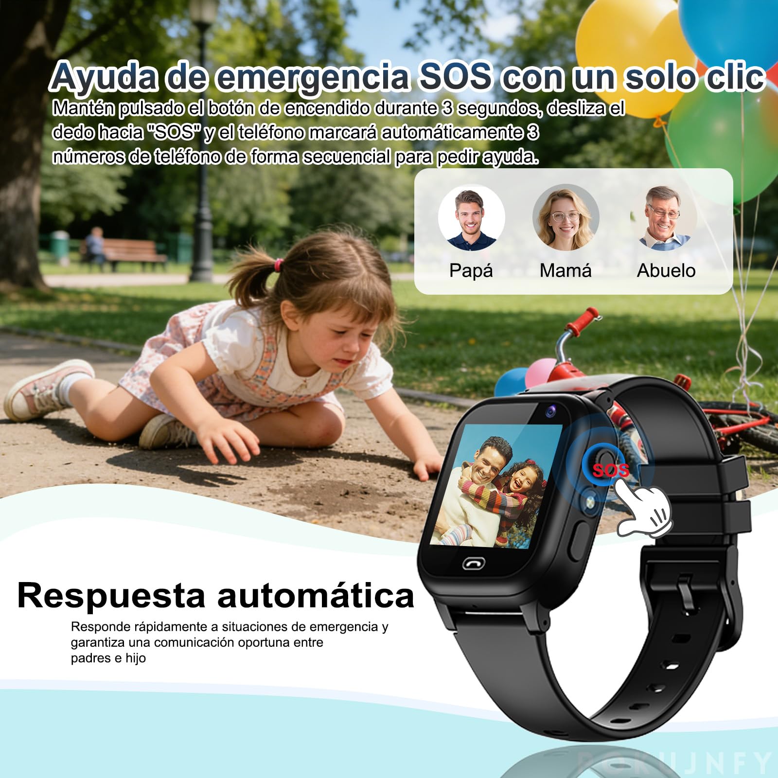 Reloj Inteligente Niño GPS y Llamadas SOS Contactos Chat Reloj