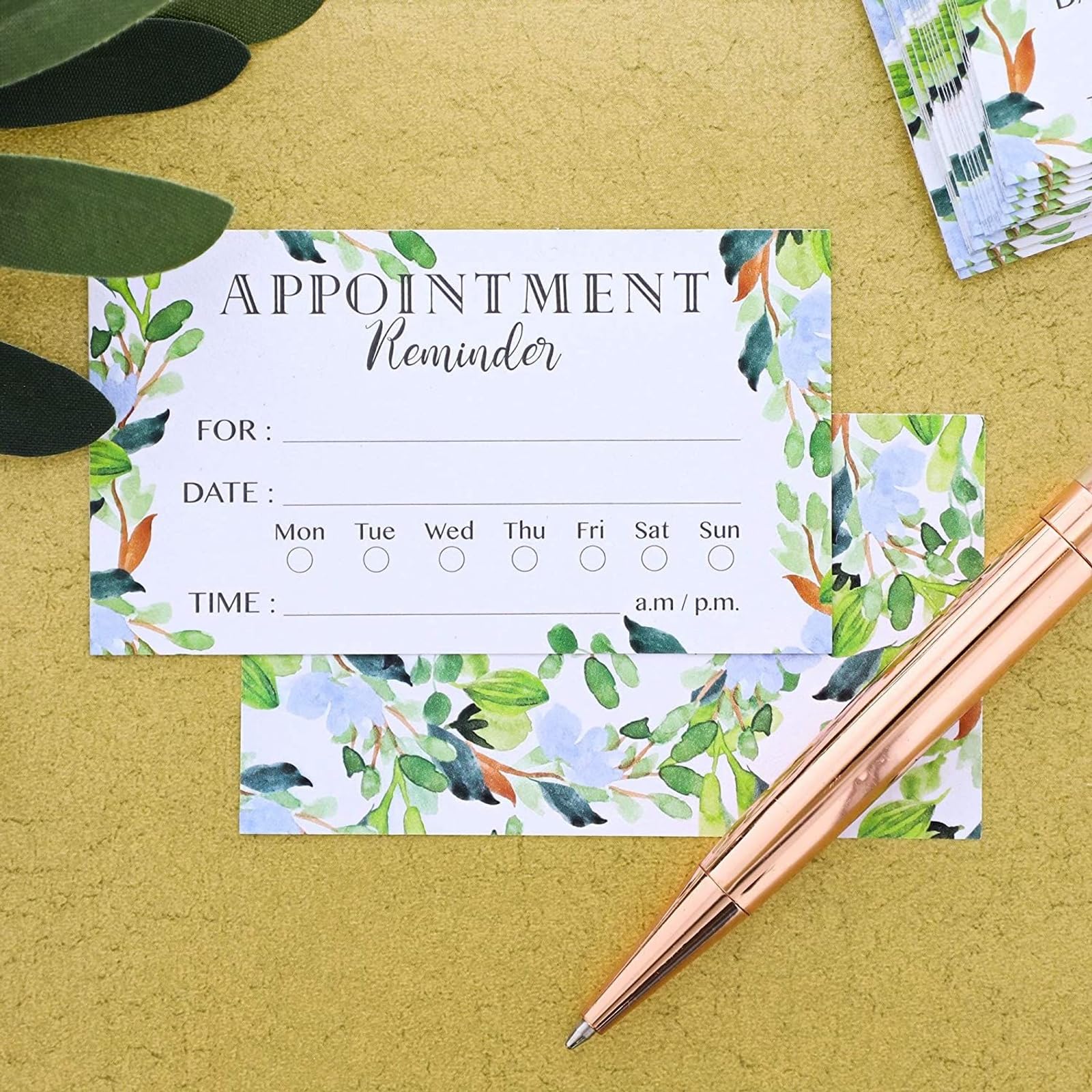 Paper Junkie Biglietti promemoria per appuntamenti 200 pezzi 8,9 x 5,1 cm fronte-retro fogliame verde