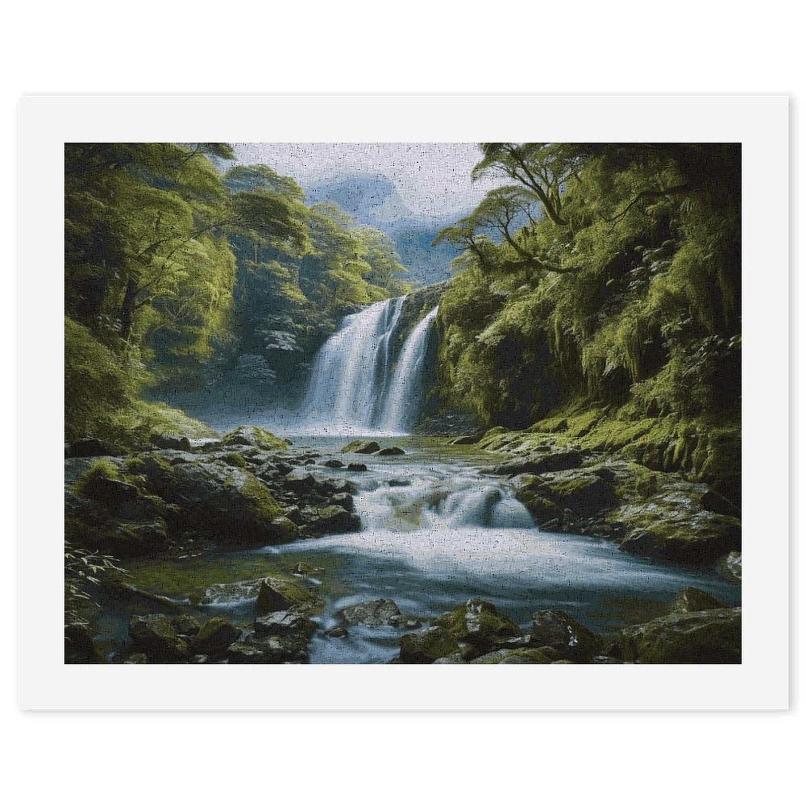 LDGSUPH Waterfall Landscape Painting Paint by Numbers Kits for Adults Beginners Exquisite Digital Oil Painting Kits Painting Anti-fading Canvas Wall Art DIY Gift for Home Wall Decor