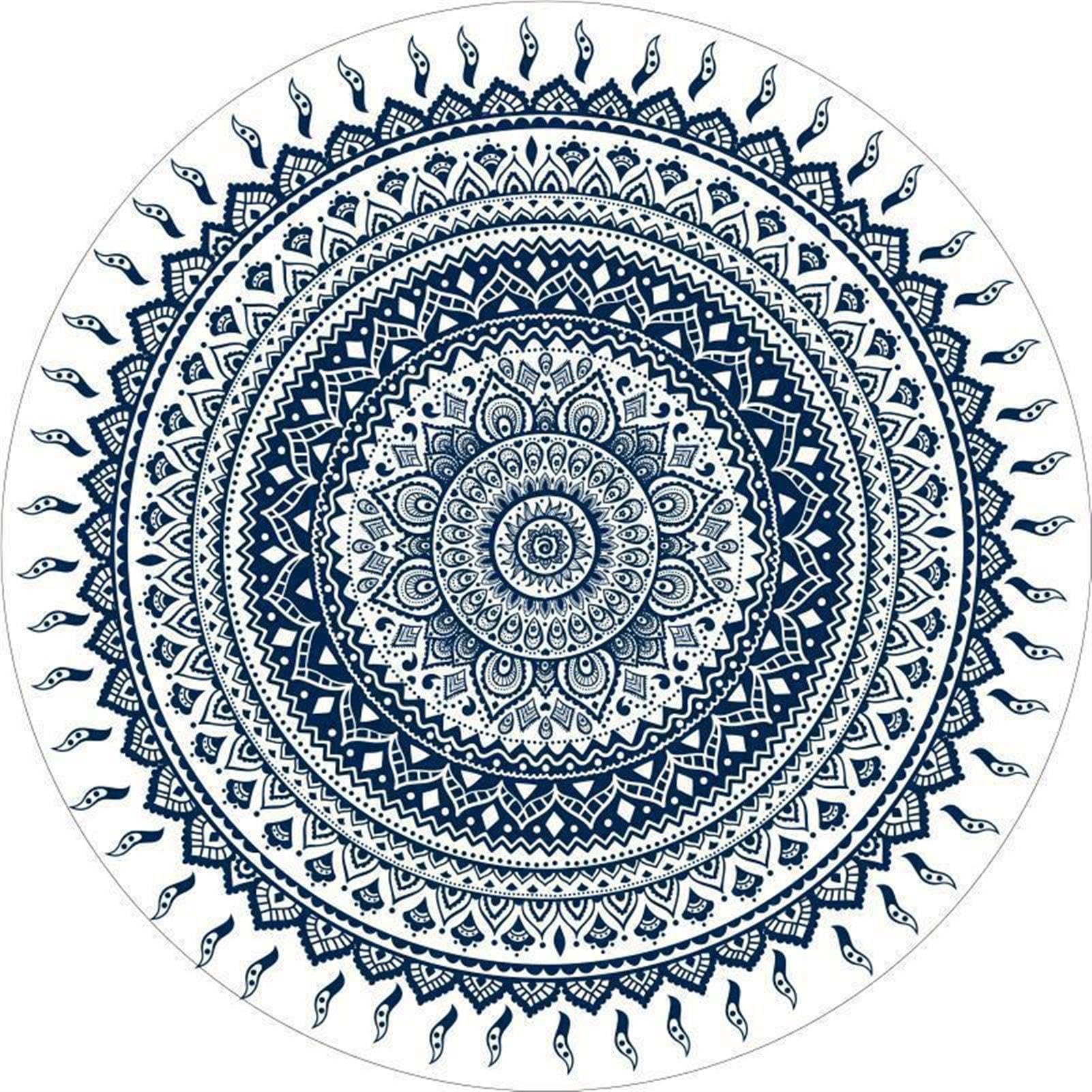 Tapis Mandala Rond Bohème GueTTO Vintage D 160cm