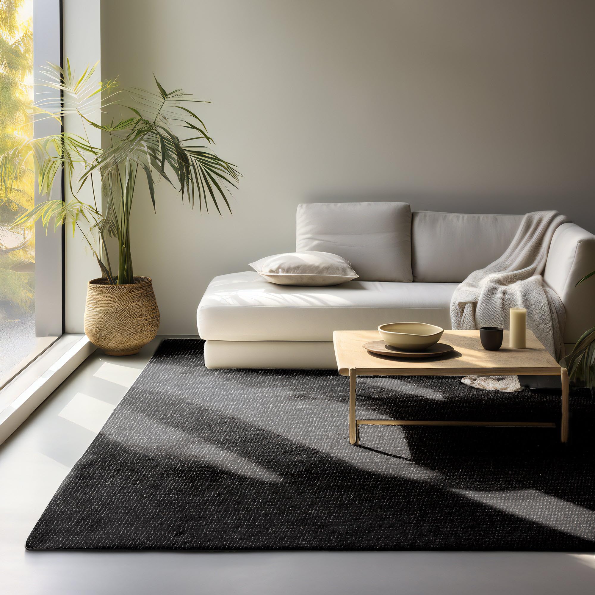 Tapis nature jute bouclé pour réchauffer un sol froid avec style