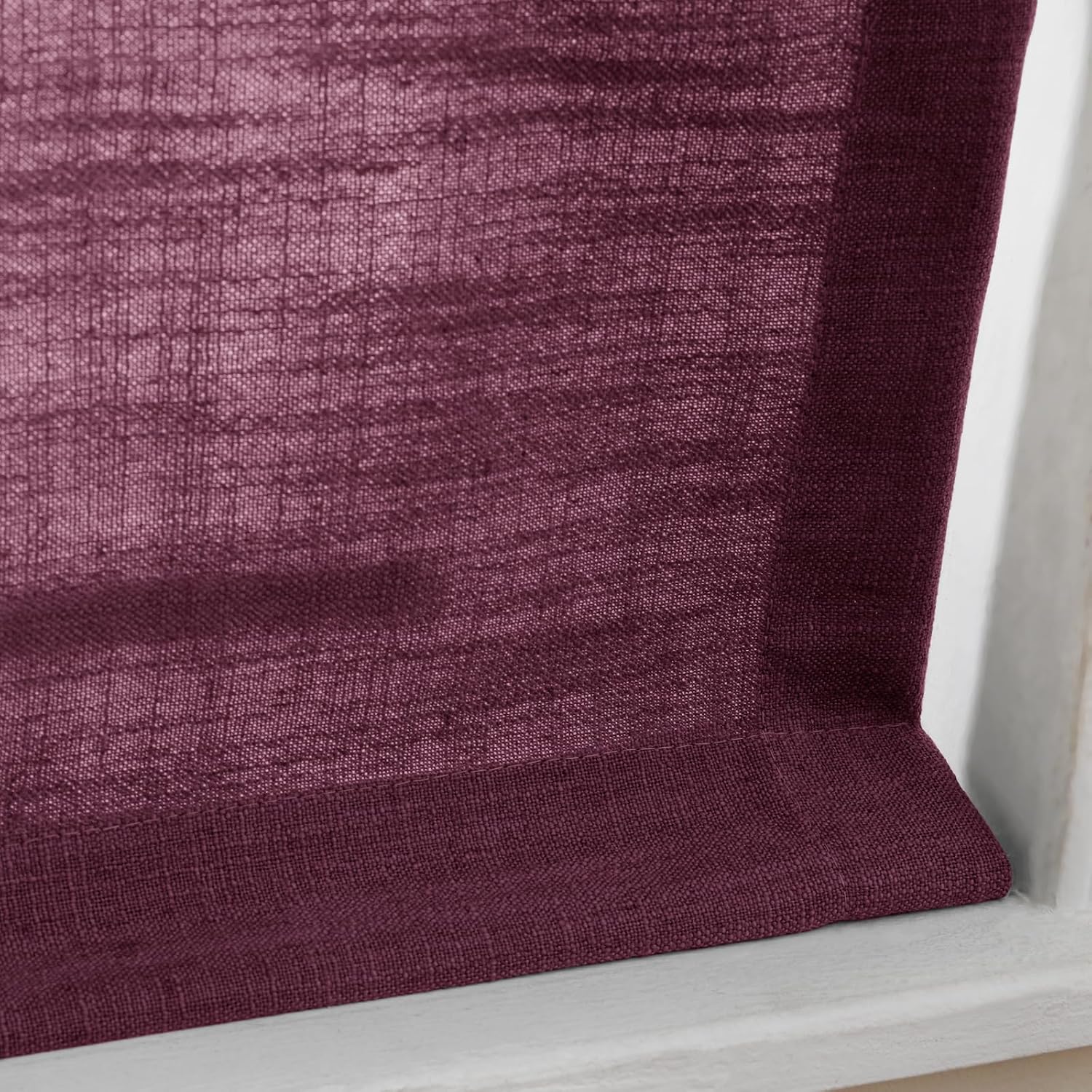 ChadMade Modern Custom Made Plain Roman Shade, Cordless Polyester Window Blind, Light Filtering Privacy Roman Shade for Office Room Dining Room, 1 Piece, Burgundy Red, Tallis Collection