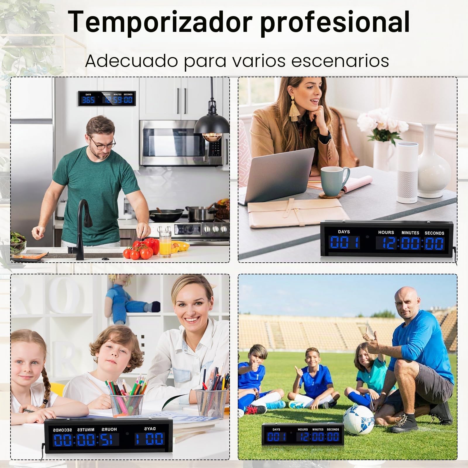 Aisny Temporizador Digital de Cuenta Regresiva, Gran Temporizador de 999 días con Control Remoto Calendario Multifuncional de Cuenta Regresiva para Jubilación Cumpleaños Días Festivos Bodas (Azul)