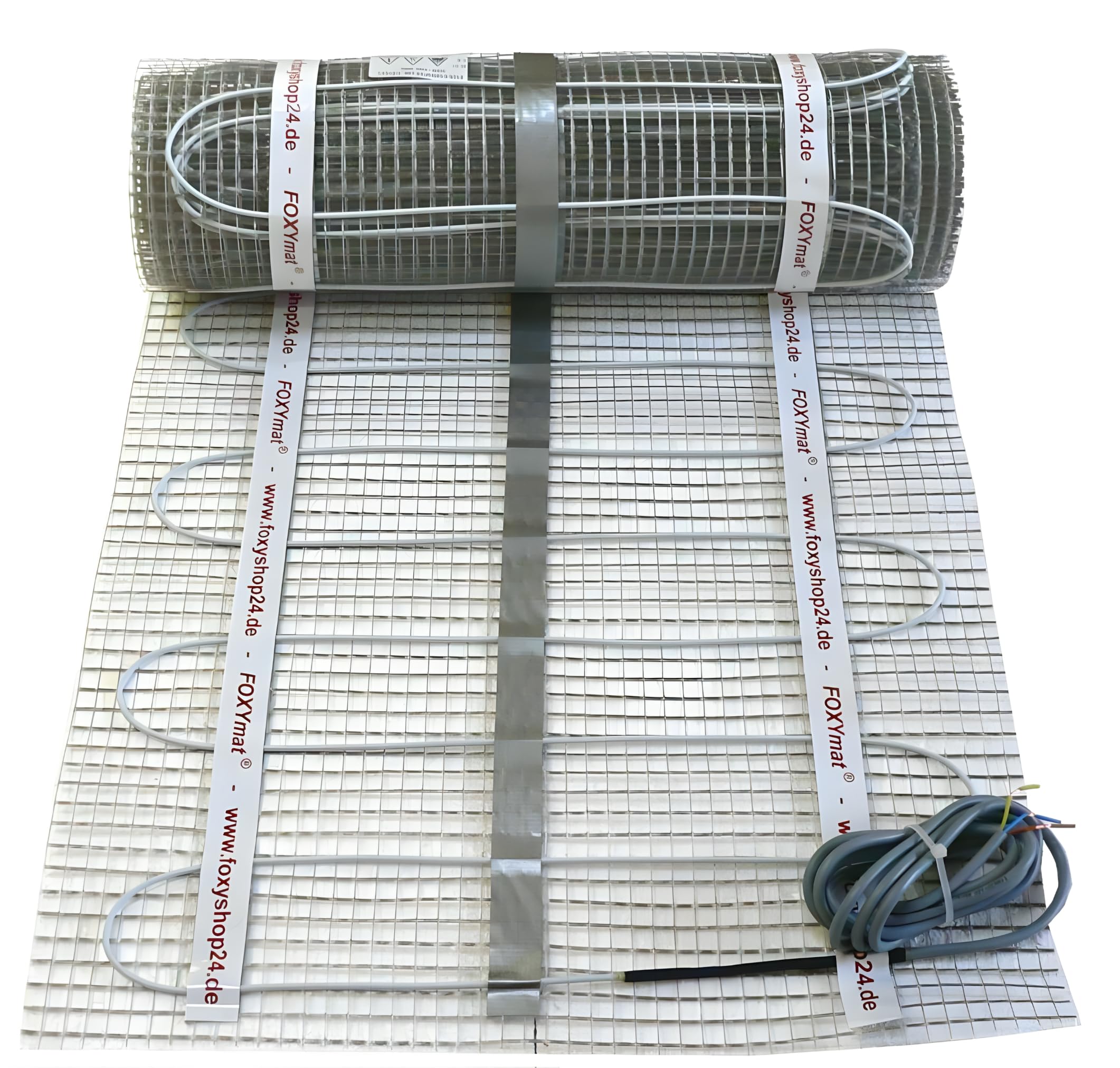 FOXYMAT.SL elektrische Fußbodenheizung, 1.5 m² (0.5m x 3m) | 160 Watt pro m², mit Thermostat QM-BLUE-TS
