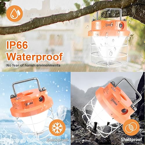 Miniatura 5 de RIUVAO Luz de trabajo temporal LED de 100 W, 15000 lúmenes, luces de construcción, 5000 K, luz diurna, luz blanca, portátil, luces de trabajo