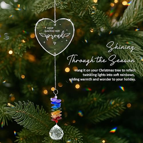 Miniatura 6 de Adornos de Navidad - Regalo de condolencia para la pérdida de un ser querido - Adorno atrapasueños - Creador de arcoíris de cristal - Decoración de