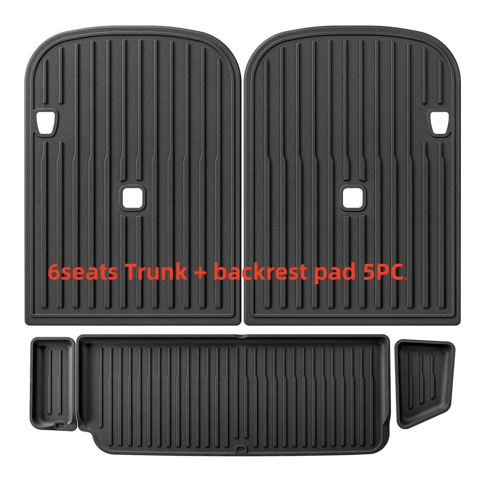 Kofferraum Schutzmatte Für Tesla Für Modell X 2024 5/6/7 Sitz Auto Innen Zubehör Stamm Matte Fach wasserdichte Anti-Slip TPE 3D(6seats 5PC)