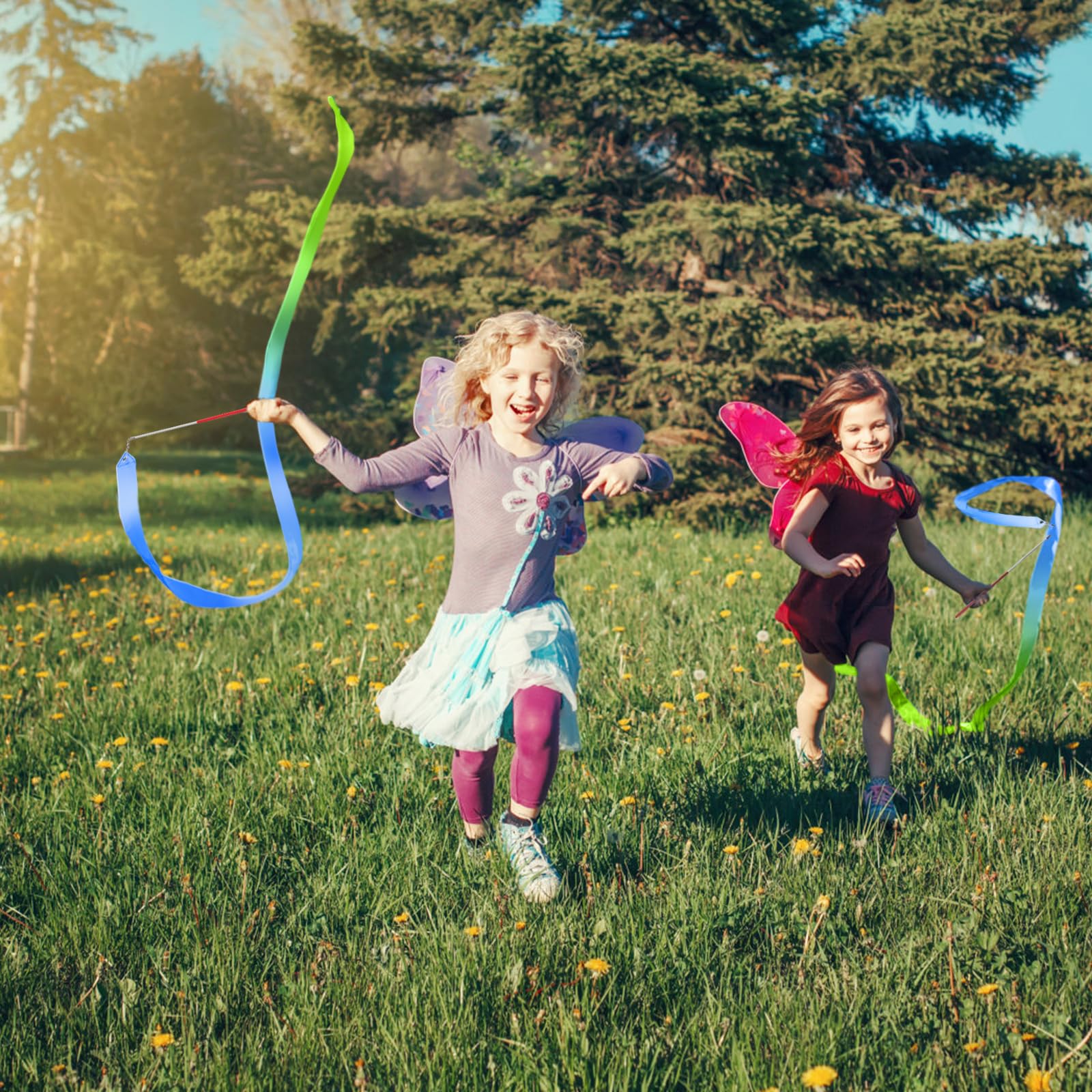 Banda Ginnica Arcobaleno Per Bambini - Con Bastone E Istruzioni Gioco Di