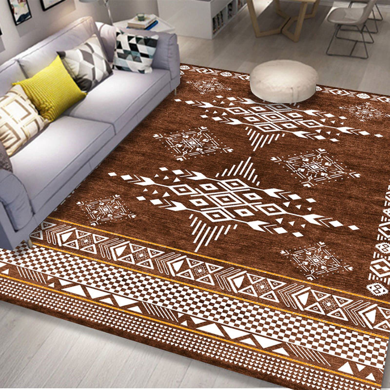 Grand tapis nordique 140x200 cm abstrait et moderne pour le salon
