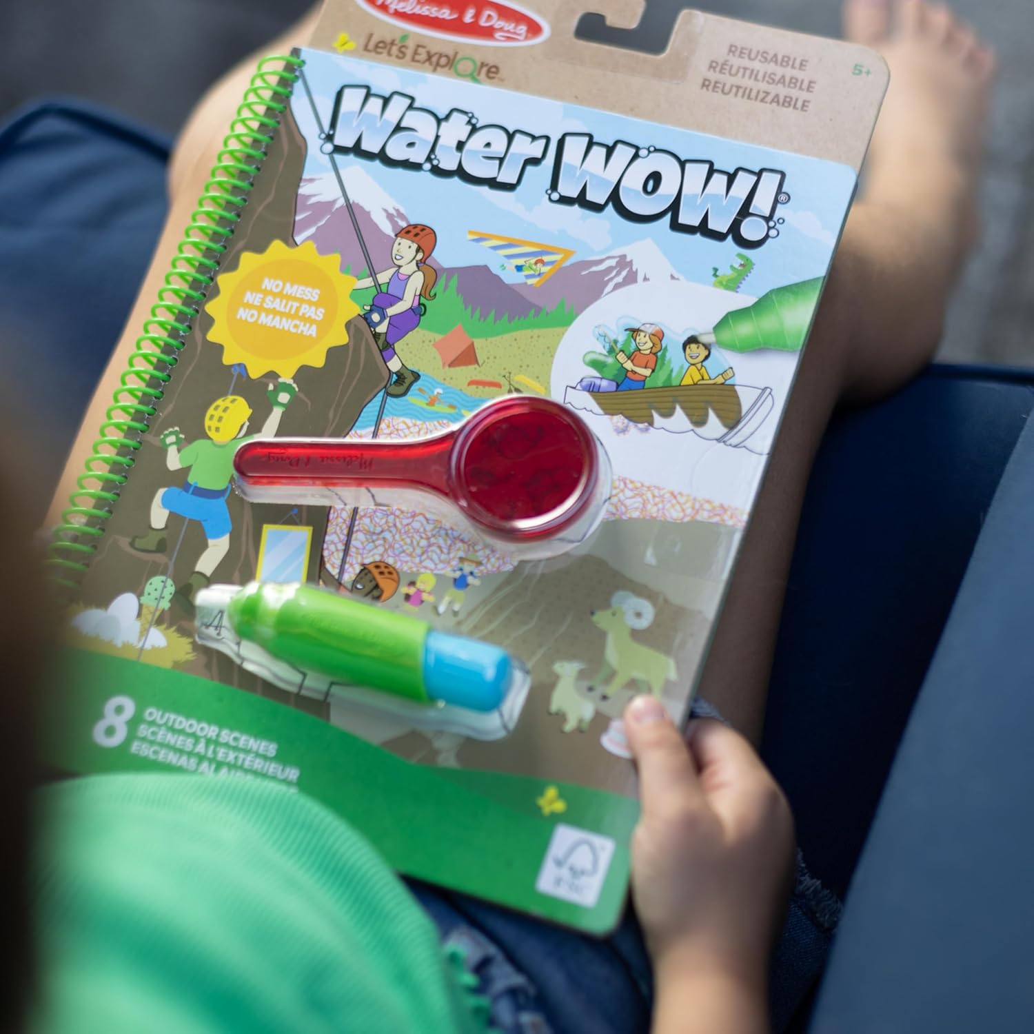 Melissa & Doug Let’s Explore Water Wow! Outdoor Adventure Deluxe Water-Reveal Pad – Reusable On The Go Travel Activity