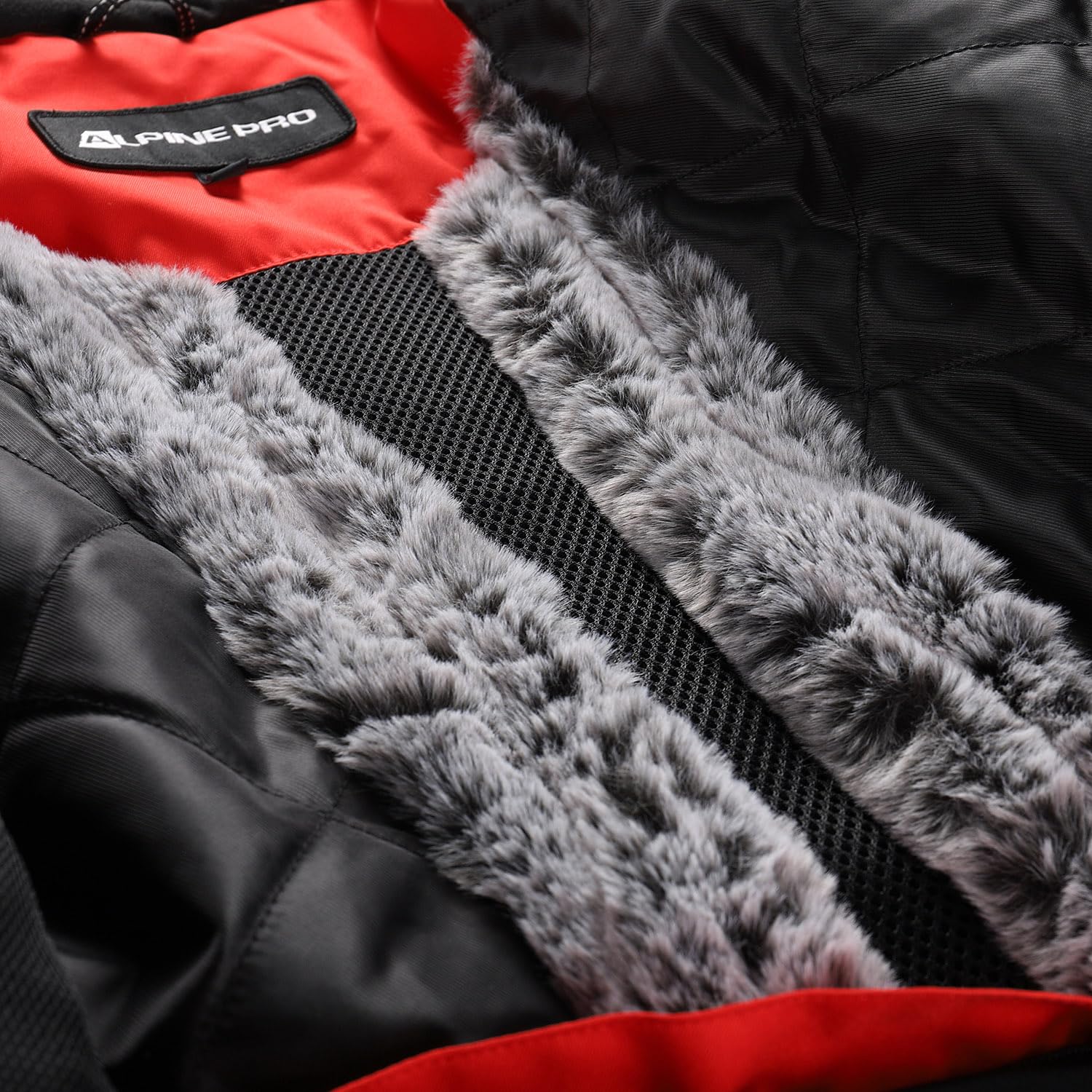 ALPINE PRO OLADA Damen Modische Skijacke mit Kapuze, Stretch Snowboard Jacke mit Pelz, Winterjacke mit Schneefang, Outdoorjacke, Wanderjacke, Jacke für die Berge, Wasserdichte und Atmungsaktive Jacke