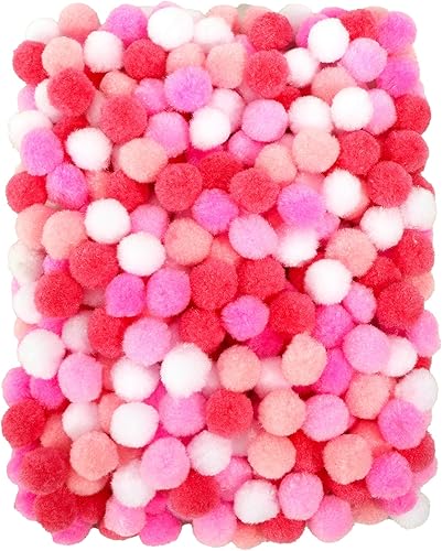 Miniatura 71 de Caydo [400 piezas] - 300 pompones surtidos de 1 pulgada con 100 pompones multicolor para artes y manualidades para niños, decoración de manualidades
