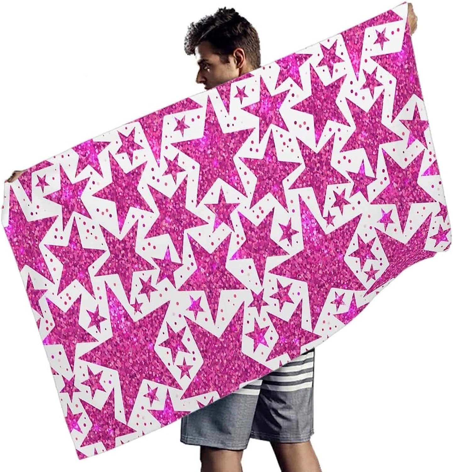 Serviette De Plage Pentagramme Géométrique Serviette De Bain Enfant Adulte Drap De Plage Doux Microfibre Absorbant Idéal pour Voyage Plage Piscine Sport Drap De Plage 200 X 200 Cm -8H3H/W5M