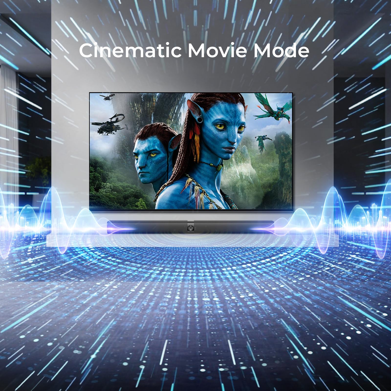 Sound Bar for Smart TV, Soundbar with Bluetooth/ARC/Opt/AUX Connect, Auto Volume Boost, 3 Equalizer Modes, 2 in 1 Detachable Soundbar for TV/PC/Gaming/Projectors