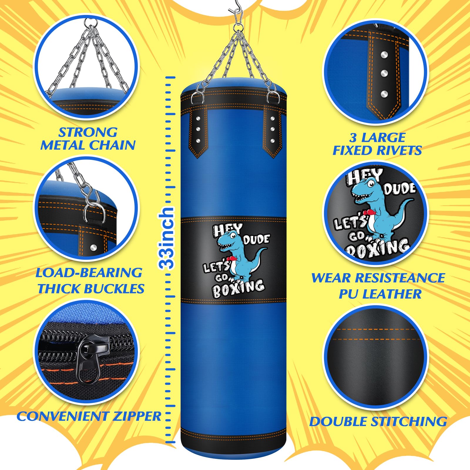 Sac de Boxe pour Enfants avec Gants de Boxe
