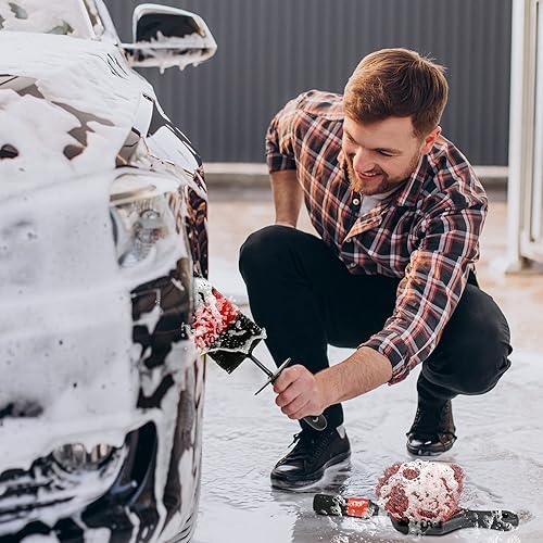Miniatura 6 de TAKAVU - Juego de cepillos para neumáticos de rueda, 8 piezas, cepillo de cerdas suaves de 17 pulgadas de largo, 5 cepillos de detalles, cepillo de
