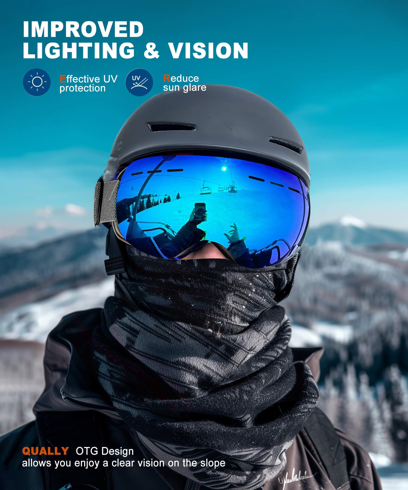 2-pak gogli narciarskich dla mężczyzn kobiet gogle śnieżne przeciwmgielne gogle snowboardowe ze 100% ochroną UV