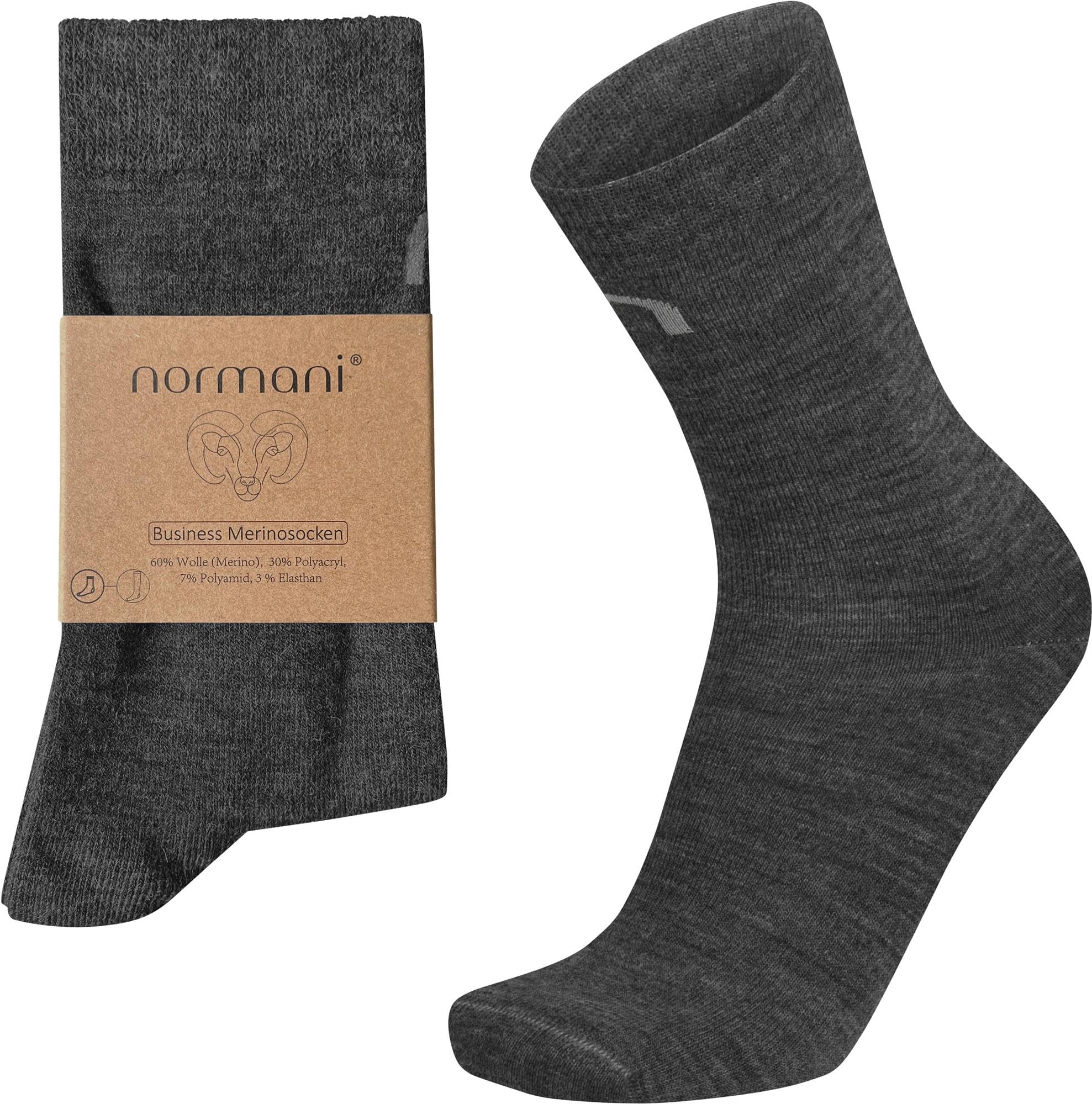 normani 2 Paar Merinosocken für Damen und Herren- Business-Socken Anzugssocken - Wollsocken Wintersocken aus hochwertiger und langlebiger Merinowolle