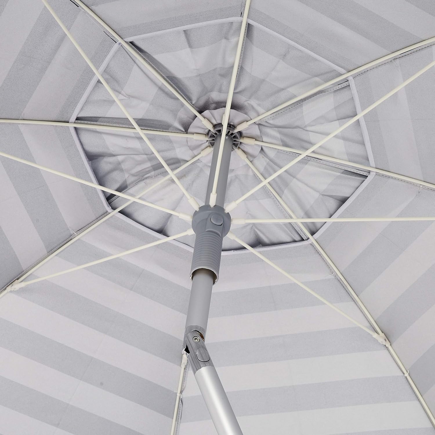 Amazon Basics Beach Umbrella - Navy Blue striped