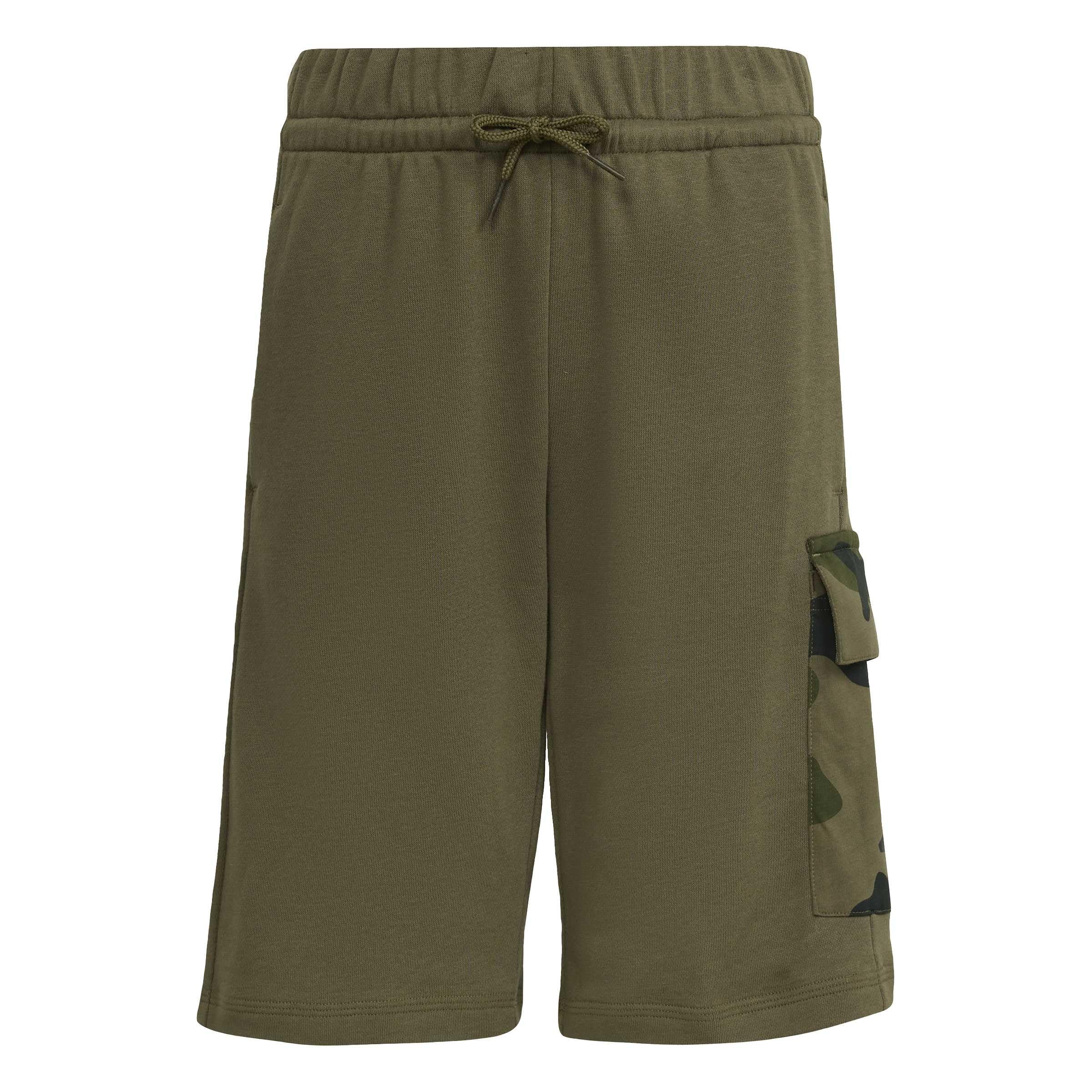 adidas Unisex Kids Seasonals CAMO Shorts, Olive strata/Black, 15-16 Years