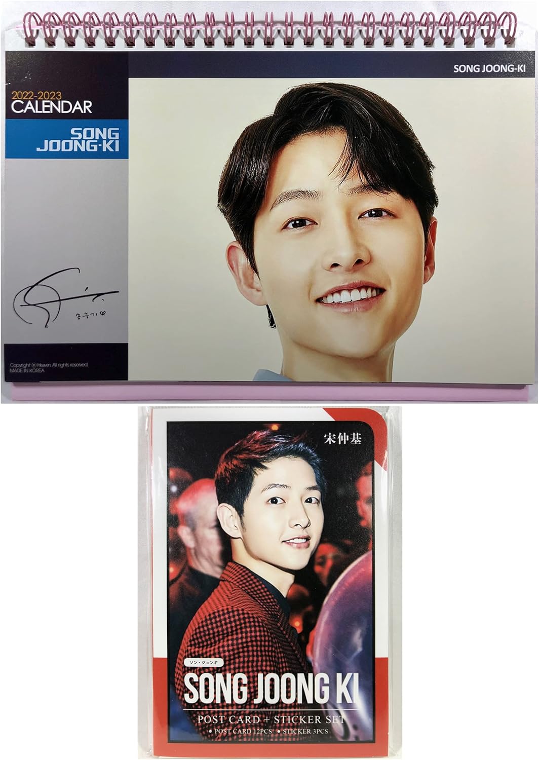 Tradeplace ソン ジュンギ Song Joong Ki グッズ 22年 23年 2年分 卓上 カレンダー ポストカード 22 23 K Pop Set Desk Post A 新品未使用 12枚 セット 12sheets 2years 韓国製 Calendar Card 韓流