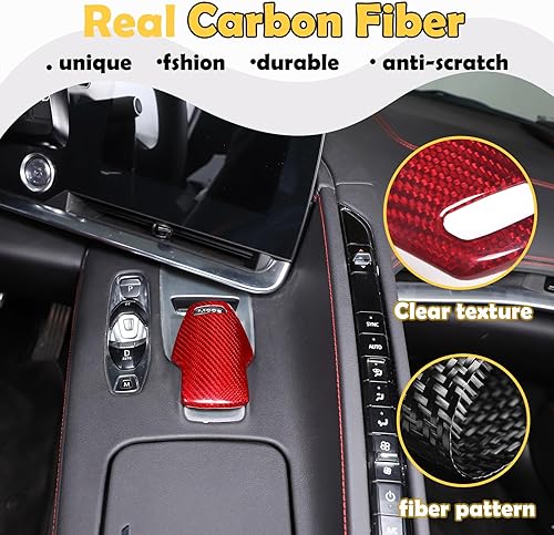 Vista 10 de Cubierta de la perilla de la palanca de cambios compatible con Corvette C8 Z06 Z51 2020 2021 2022 2023, cubierta de perilla de selector de modo
