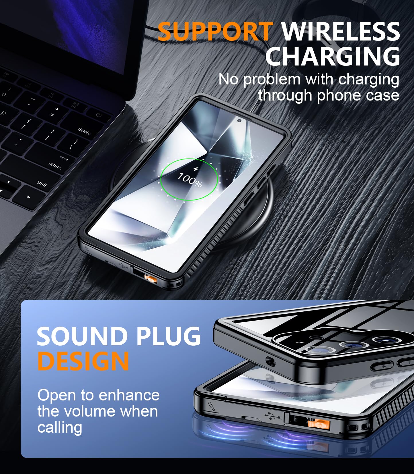 Schutzhülle für Samsung Galaxy S24 Ultra, wasserdicht, mit Gürtelclip, Holster, integriertes Objektiv und Displayschutzfolie, Militärqualität, stoßfest, sturzsicher, Ganzkörper-Handyhülle