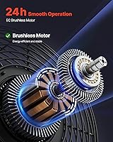 Vista 3 de VEVOR Ventilador de escape de 10 pulgadas, ventilador de ático montado en la pared con velocidad variable, controlador de temperatura y humedad