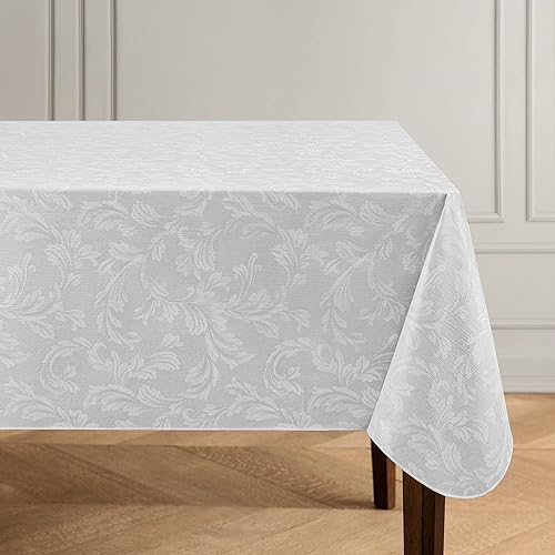 Elrene Home Fashions Camile - Mantel de vinilo floral de damasco resistente al agua y a las manchas con reverso de franela, 60 x 120 pulgadas, Elrene Home Fashions Camile - Mantel de vinilo floral de damasco resistente al agua y a las manchas con reverso de franela, 60 x 120 pulgadas,