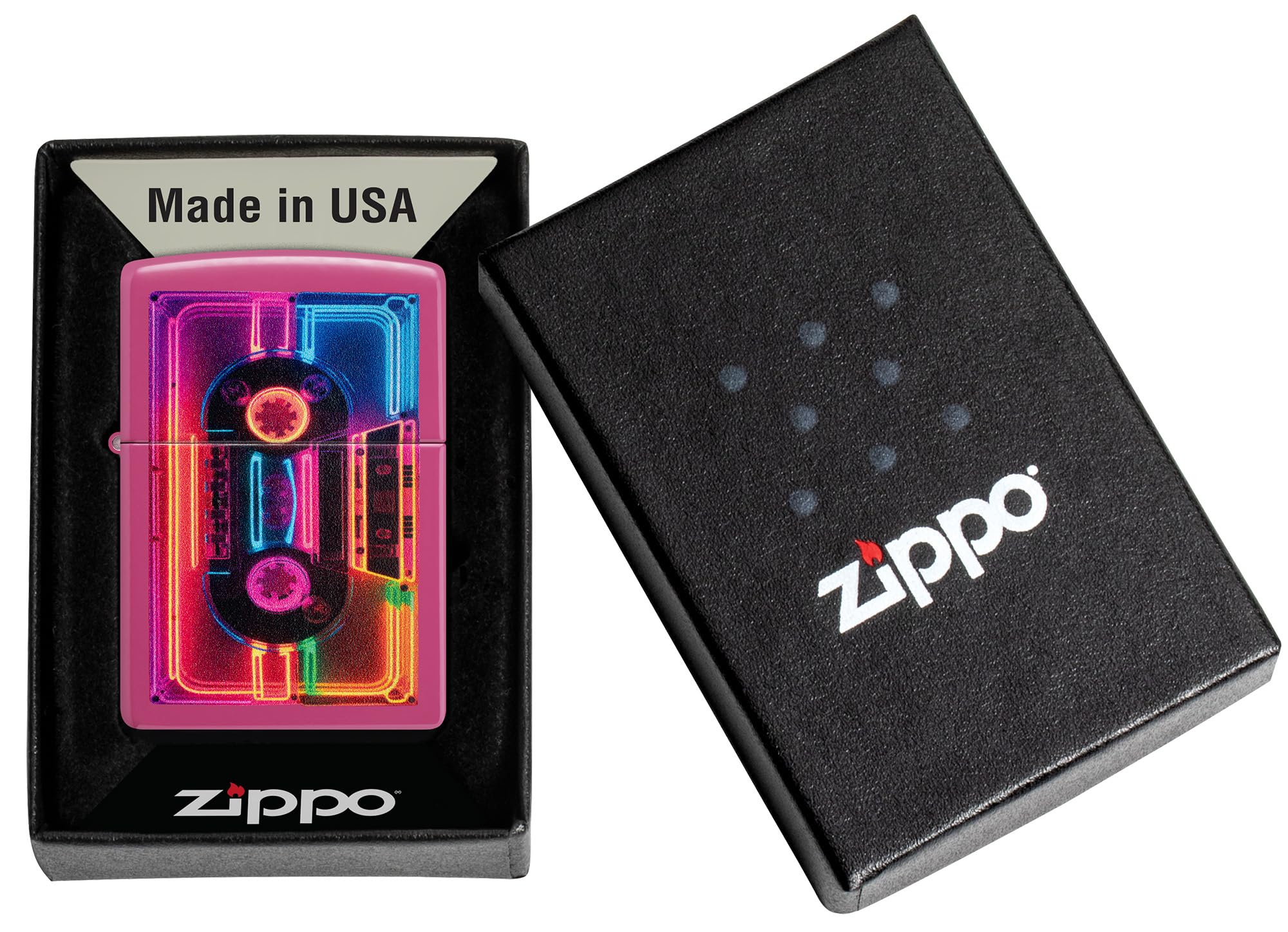 Zippo Neon Cassette Design Frequency Windproof Lighter : Amazon.in