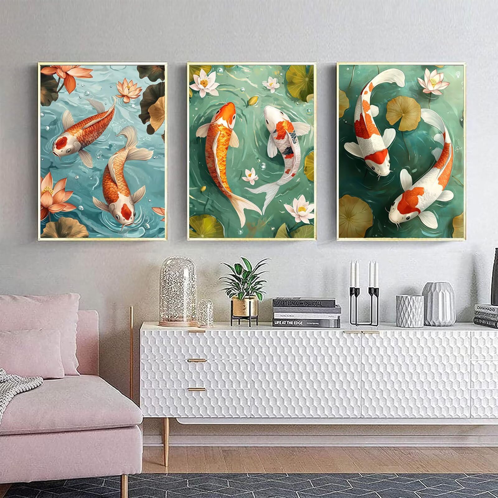 Cnyaunfi 3 Pezzi Animali Pittura Diamante Fai-Da-Te 5D Blu Diamond Painting Kit Completo per Hobby Creativi Adulti, Pittura Diamante Artigianale Per La Decorazione Della Parete Di Casa 60x80cm YF-3558
