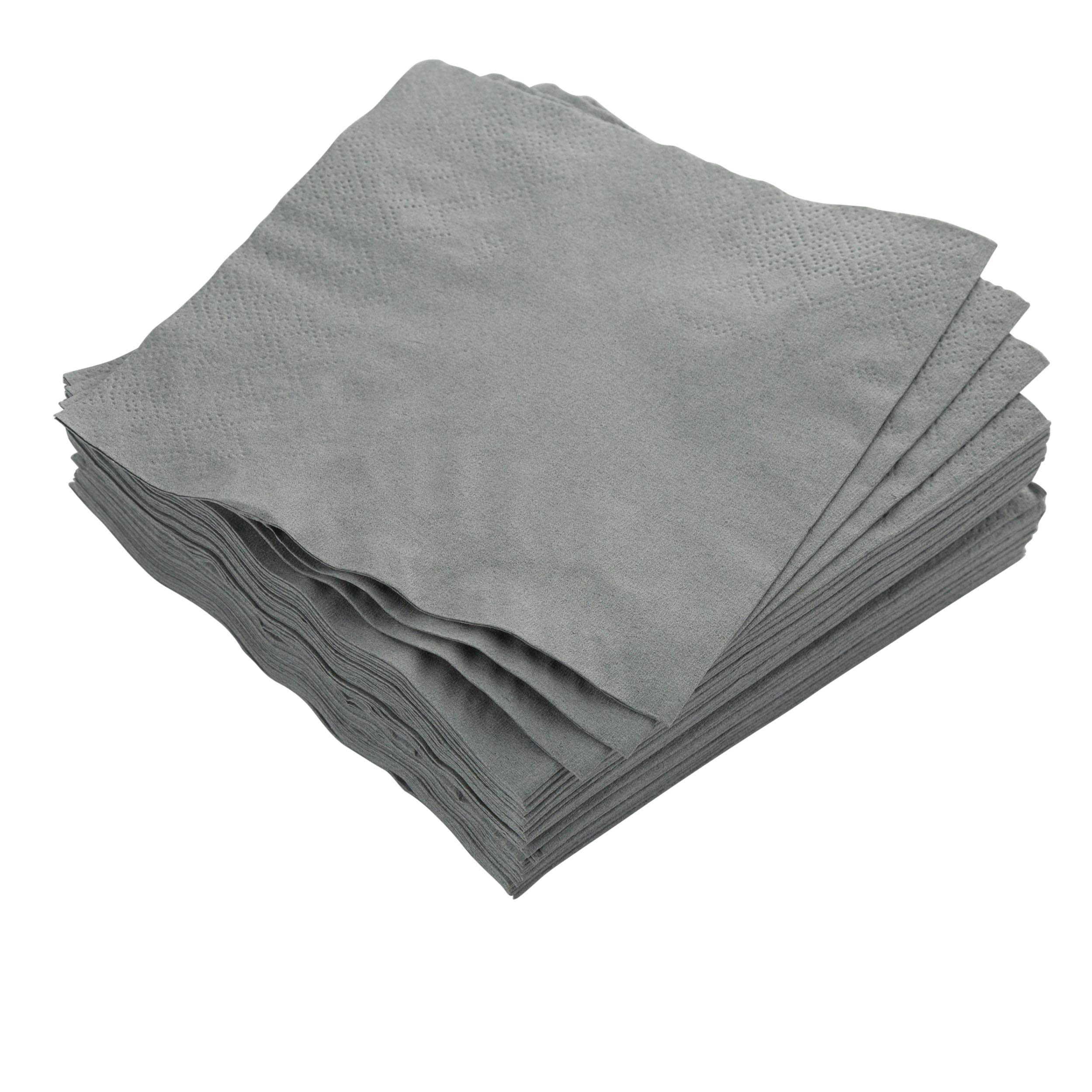 Silver Napkins Disposable Everyday 300 Pcs 2 Ply Silver Cocktail Napkins Bulk For Parties & Party Supplies