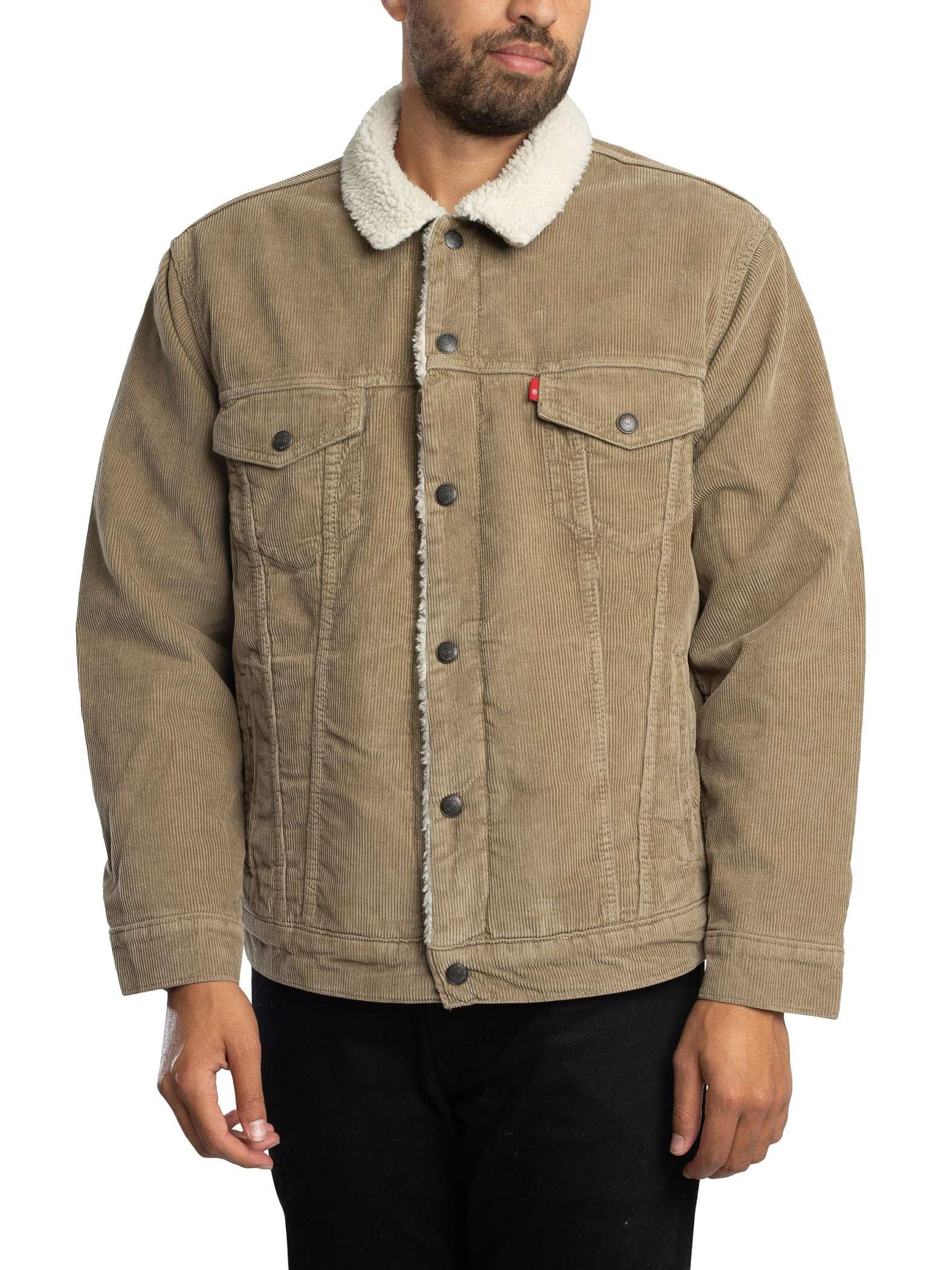 Levis Men's Levi's Denim Sherpa Relaxed Fit Jacket - Timber Wolf - Size 2XL