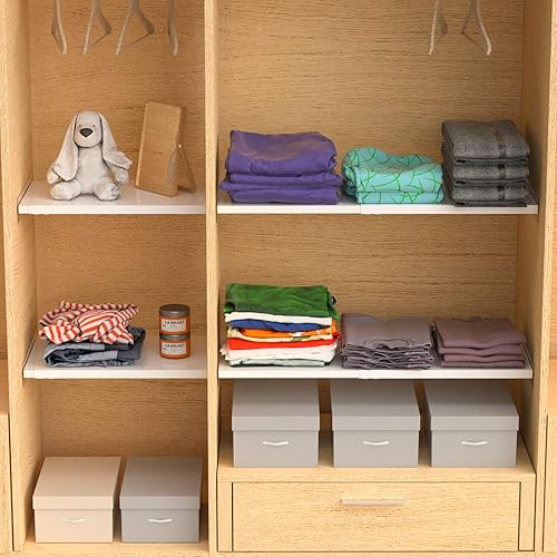 Miniatura 4 de Estantes organizadores de armario expandibles, sistema organizador de armario ajustable, separador de armario, organización de almacenamiento,