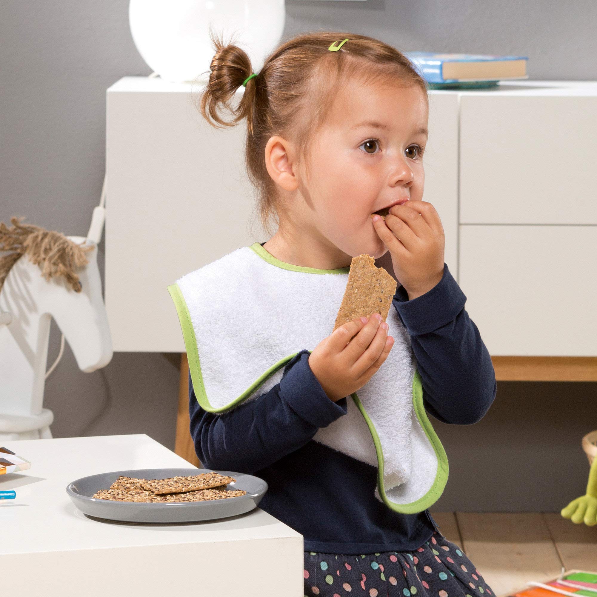 Erwin Müller Baby-Lätzchen, Kinder-Latz 8er-Pack Frottier kräftig Größe - 100% Baumwolle, mit Klettverschluss, flauschig weich